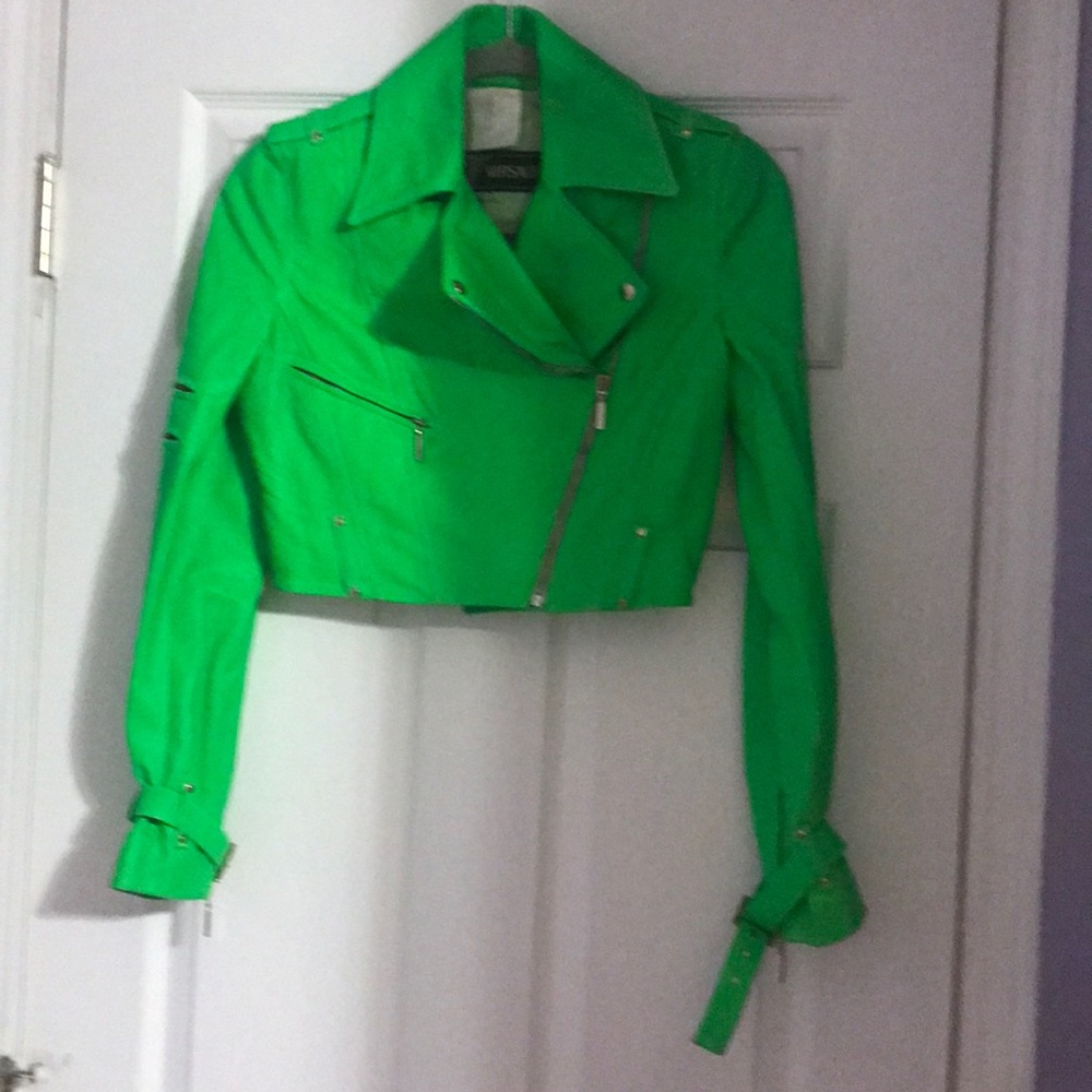 Versace leather jacket...  Authentic
